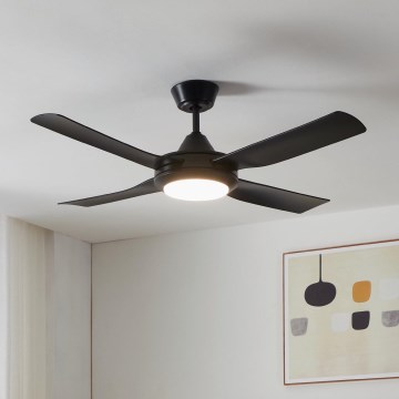 Eglo - LED takfläkt LED/20W/230V svart + fjärrkontroll