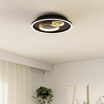Eglo - LED taklampa 1xLED/14W/230V + 1xLED/8,5W diameter 38 cm svart/guld