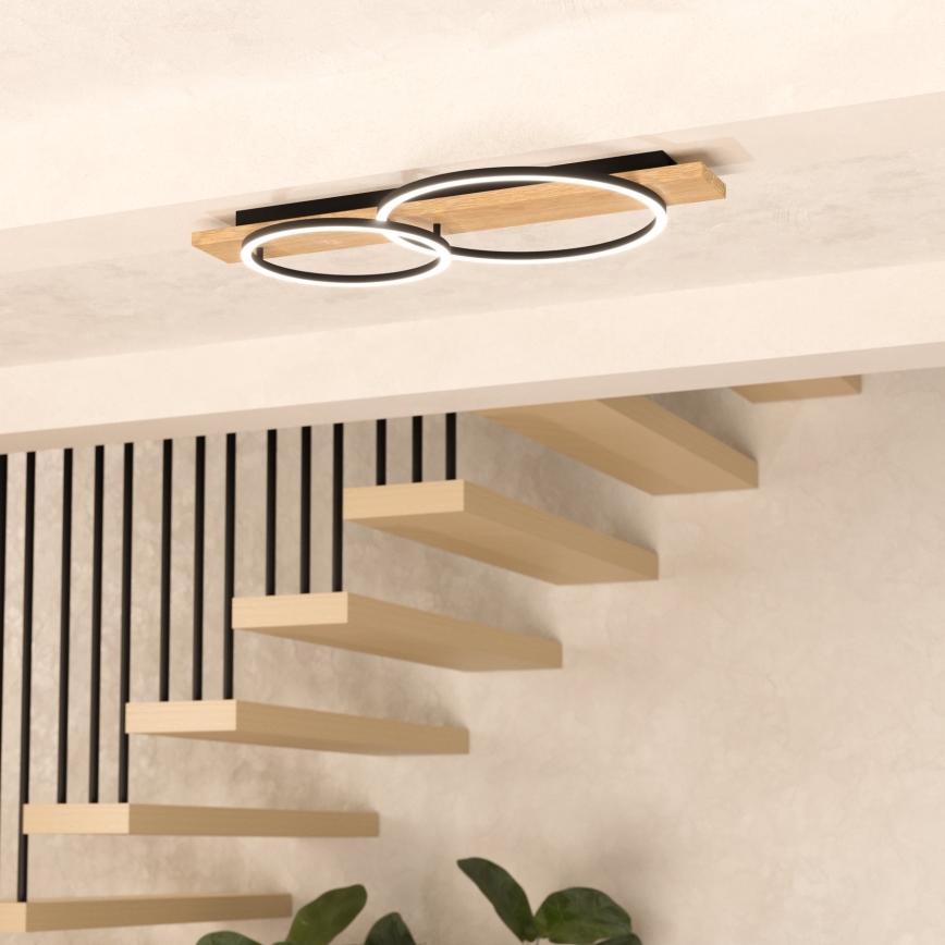 Eglo - LED taklampa 2xLED/12W/230V 3000K beige/svart