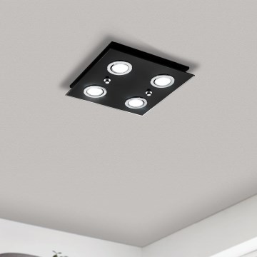 Eglo - LED taklampa 4xGU10/2,8W/230V 3000K svart