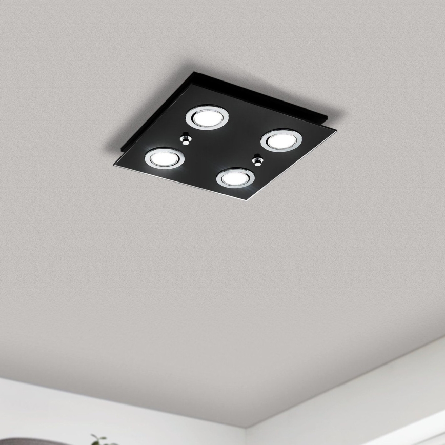 Eglo - LED taklampa 4xGU10/2,8W/230V 3000K svart
