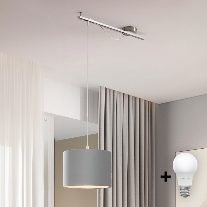 Eglo - LED Taklampa CALCENA 1xE27/60W/230V krom/grå