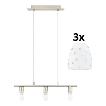 Eglo - LED Taklampa MY CHOICE 3xE14/4W/230V matt krom/vit