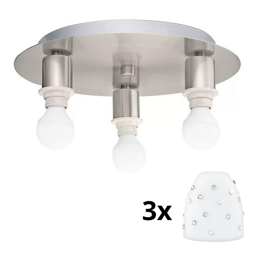 Eglo - LED taklampa MY CHOICE 3xE14/4W/230V matt krom/vit