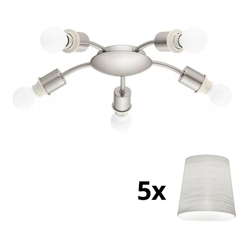 Eglo - LED taklampa MY CHOICE 5xE14/4W/230V  matt krom/grädde