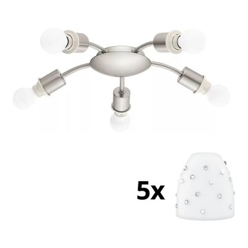 Eglo - LED taklampa MY CHOICE 5xE14/4W/230V  matt krom/vit