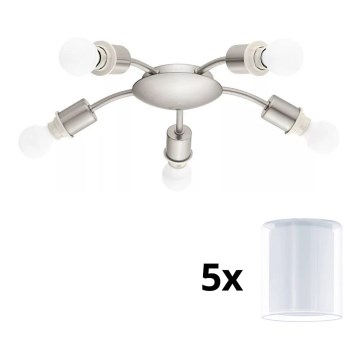 Eglo - LED taklampa MY CHOICE 5xE14/4W/230V  matt krom/vit