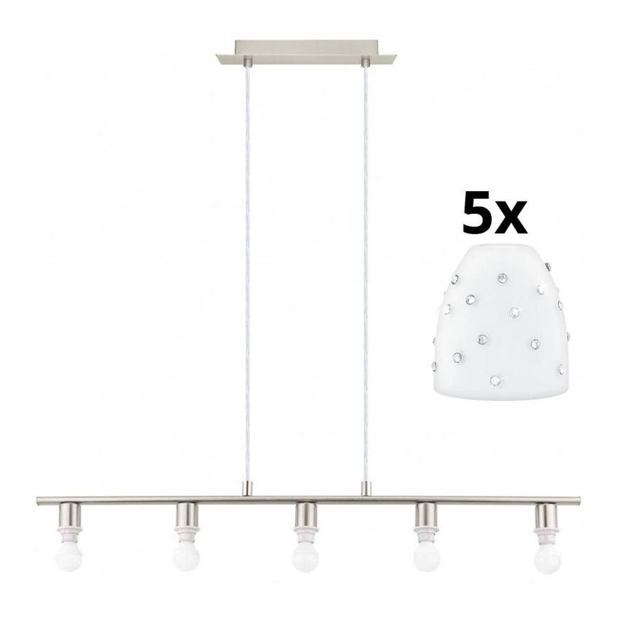 Eglo - LED Taklampa MY CHOICE 5xE14/4W/230V matt krom/vit