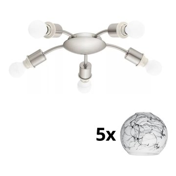 Eglo - LED taklampa MY CHOICE 5xE14/4W/230V  matt krom/vit/svart
