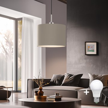 Eglo - LED Taklampa TUNJA 1xE27/60W/230V taupe