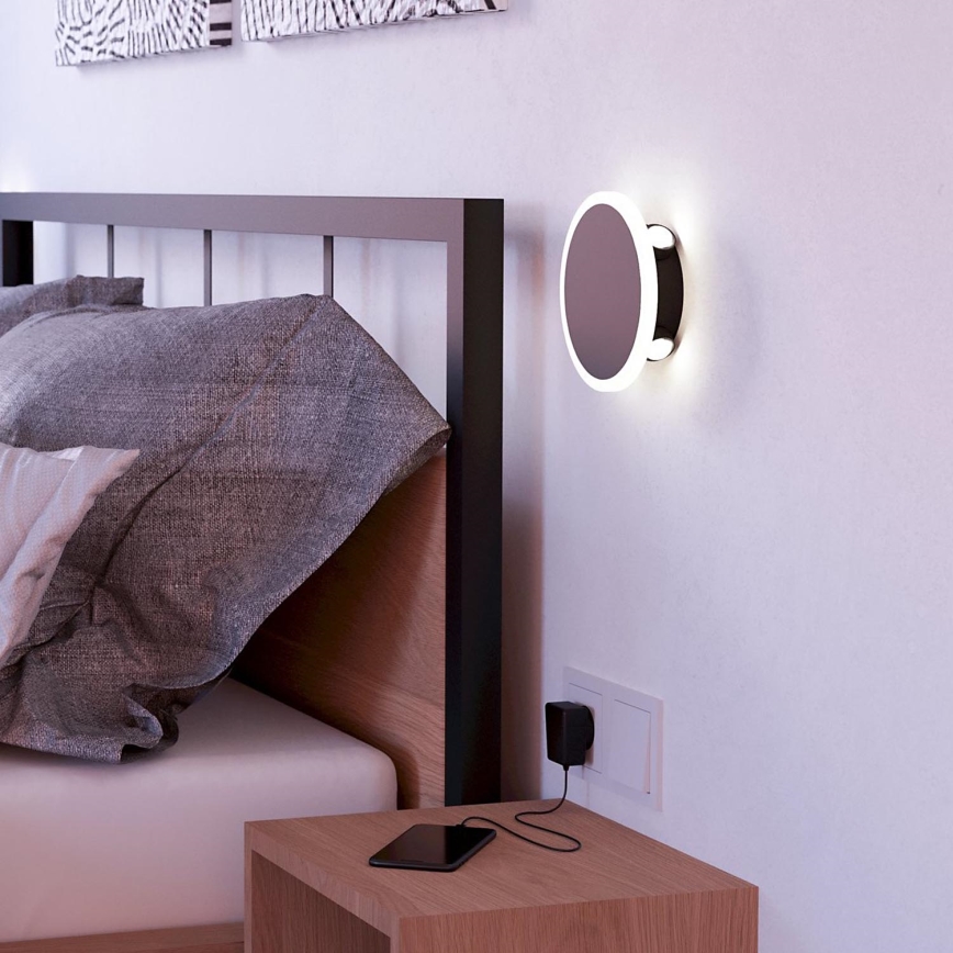 Eglo - LED väggbelysning LED/12W/230V 3000K diameter 17 cm svart