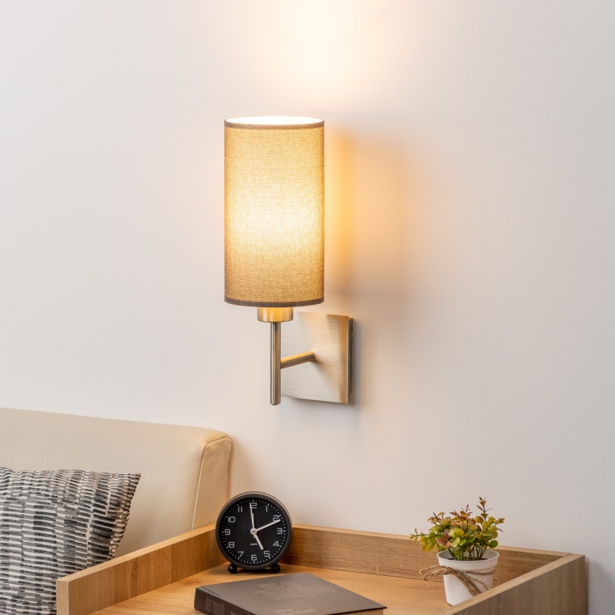 Eglo - LED Vägglampa TUNJA 1xE27/60W/230V matt krom/brun