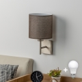Eglo - LED Vägglampa TUNJA 1xE27/60W/230V matt krom/brun