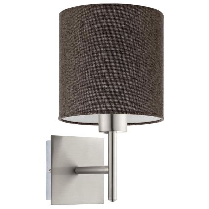 Eglo - LED Vägglampa TUNJA 1xE27/60W/230V matt krom/brun