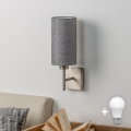 Eglo - LED Vägglampa TUNJA 1xE27/60W/230V matt krom/grå