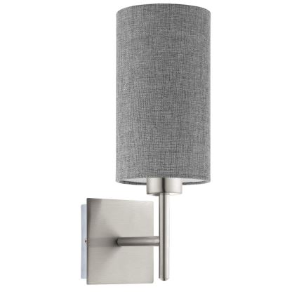 Eglo - LED Vägglampa TUNJA 1xE27/60W/230V matt krom/grå