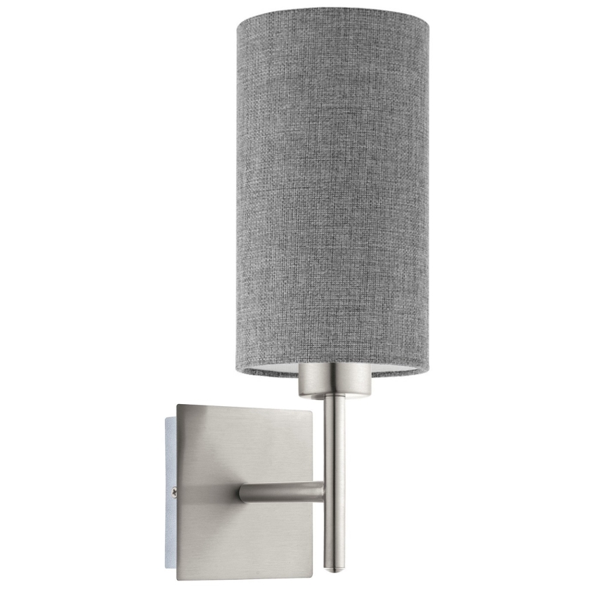 Eglo - LED Vägglampa TUNJA 1xE27/60W/230V matt krom/grå
