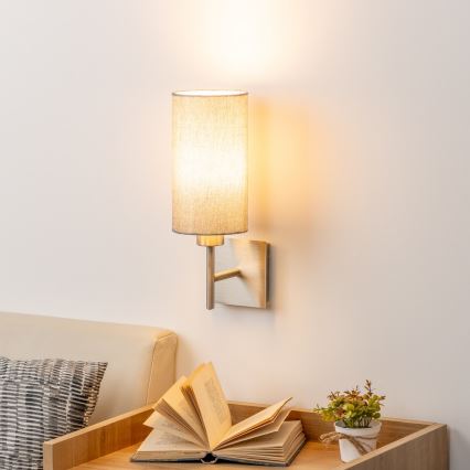 Eglo - LED Vägglampa TUNJA 1xE27/60W/230V matt krom/grå