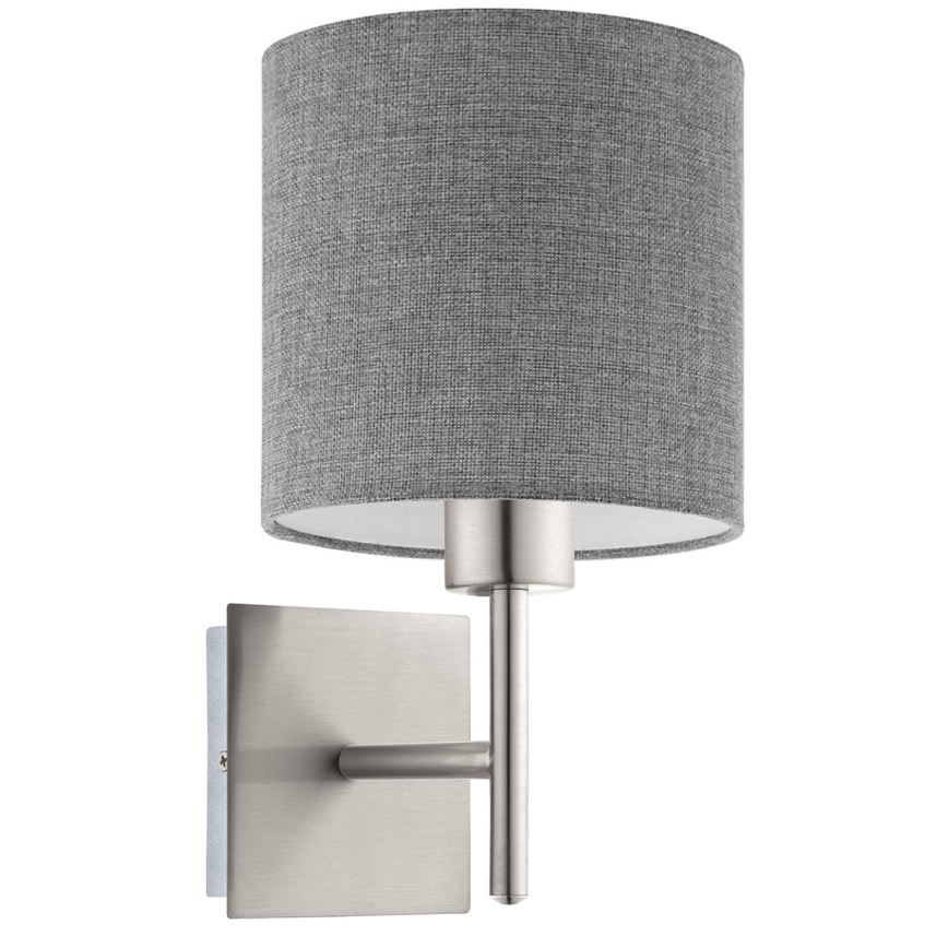 Eglo - LED Vägglampa TUNJA 1xE27/60W/230V matt krom/grå