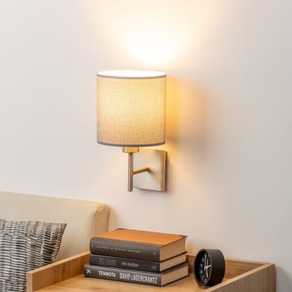 Eglo - LED Vägglampa TUNJA 1xE27/60W/230V matt krom/grå