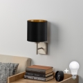 Eglo - LED Vägglampa TUNJA 1xE27/60W/230V matt krom/svart