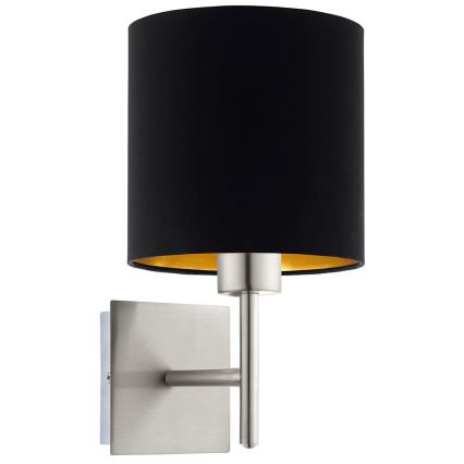 Eglo - LED Vägglampa TUNJA 1xE27/60W/230V matt krom/svart