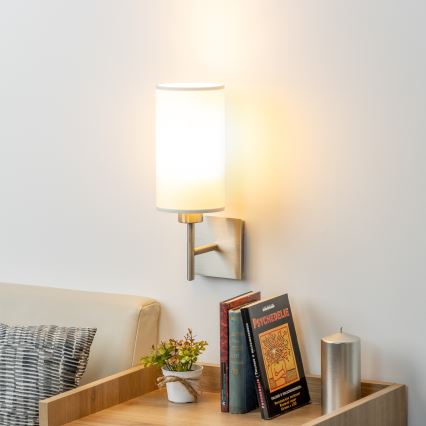 Eglo - LED Vägglampa TUNJA 1xE27/60W/230V matt krom/vit