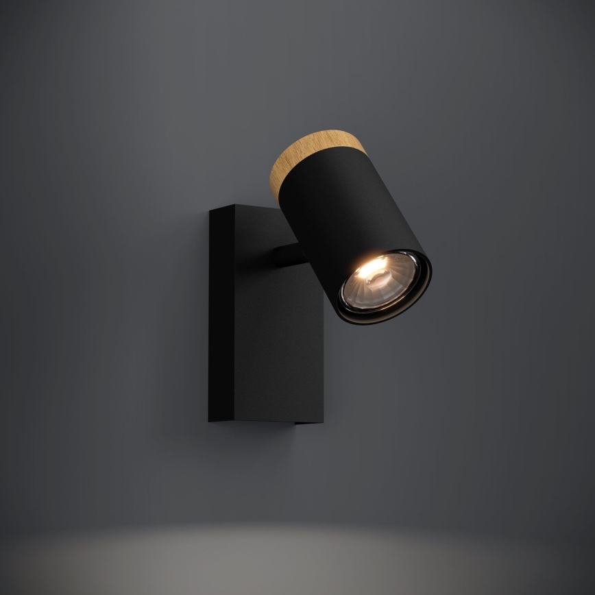 Eglo - LED väggspotlight 1xGU10/4,5W/230V 3000K svart/brun