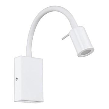 Eglo - LED Väggstrålkastare med USB-laddare 1xLED/3,5W/230V vit