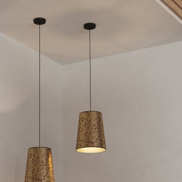 Eglo - Ljuskrona med textilsladd 1xE27/25W/230V guld/rosa