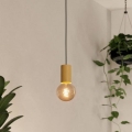 Eglo - Ljuskrona med textilsladd 1xE27/40W/230V brun