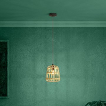 Eglo - Ljuskrona med textilsladd 1xE27/40W/230V diameter 24 cm bambu