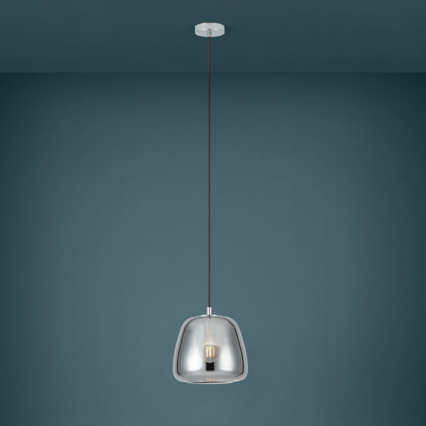 Eglo - Ljuskrona med textilsladd 1xE27/40W/230V diameter 26 cm rökig