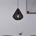 Eglo - Ljuskrona med textilsladd 1xE27/40W/230V diameter 33,5 cm svart