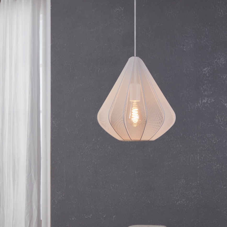 Eglo - Ljuskrona med textilsladd 1xE27/40W/230V diameter 33,5 cm vit