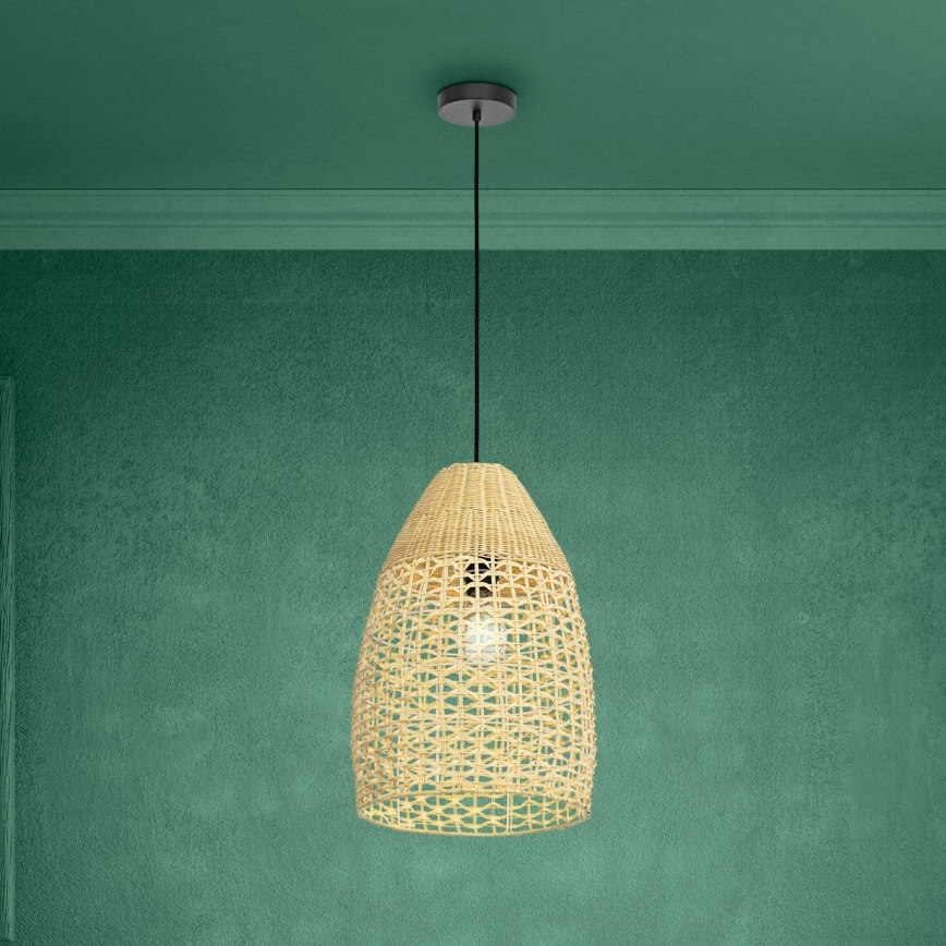 Eglo - Ljuskrona med textilsladd 1xE27/40W/230V diameter 35 cm bambu