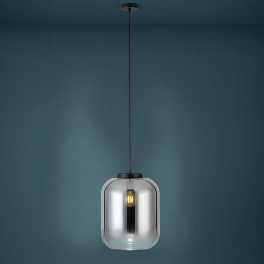 Eglo - Ljuskrona med textilsladd 1xE27/40W/230V diameter 35 cm rökig