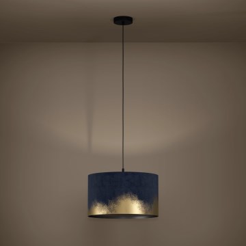 Eglo - Ljuskrona med textilsladd 1xE27/40W/230V diameter 38 cm blå/guld