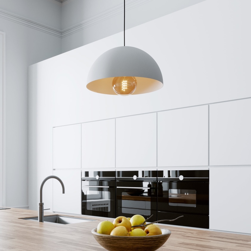 Eglo - Ljuskrona med textilsladd 1xE27/40W/230V diameter 38 cm vit
