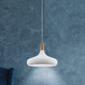 Eglo - Ljuskrona med textilsladd 1xE27/40W/230V diameter 40 cm vit - FSC certifierade