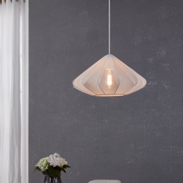 Eglo - Ljuskrona med textilsladd 1xE27/40W/230V diameter 42,5 cm vit