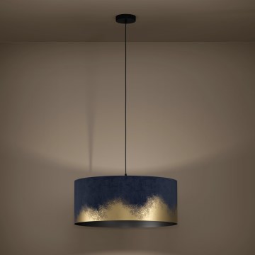 Eglo - Ljuskrona med textilsladd 1xE27/40W/230V diameter 53 cm blå/guld