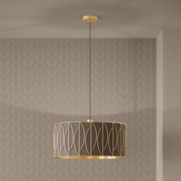 Eglo - Ljuskrona med textilsladd 1xE27/40W/230V guld/brun