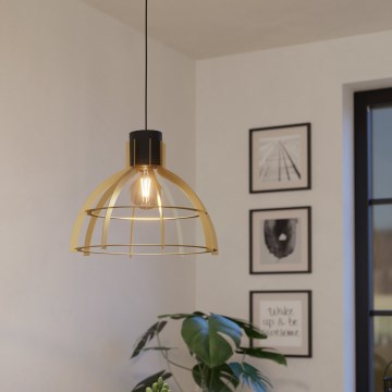 Eglo - Ljuskrona med textilsladd 1xE27/40W/230V guld