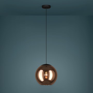 Eglo - Ljuskrona med textilsladd 1xE27/40W/230V koppar