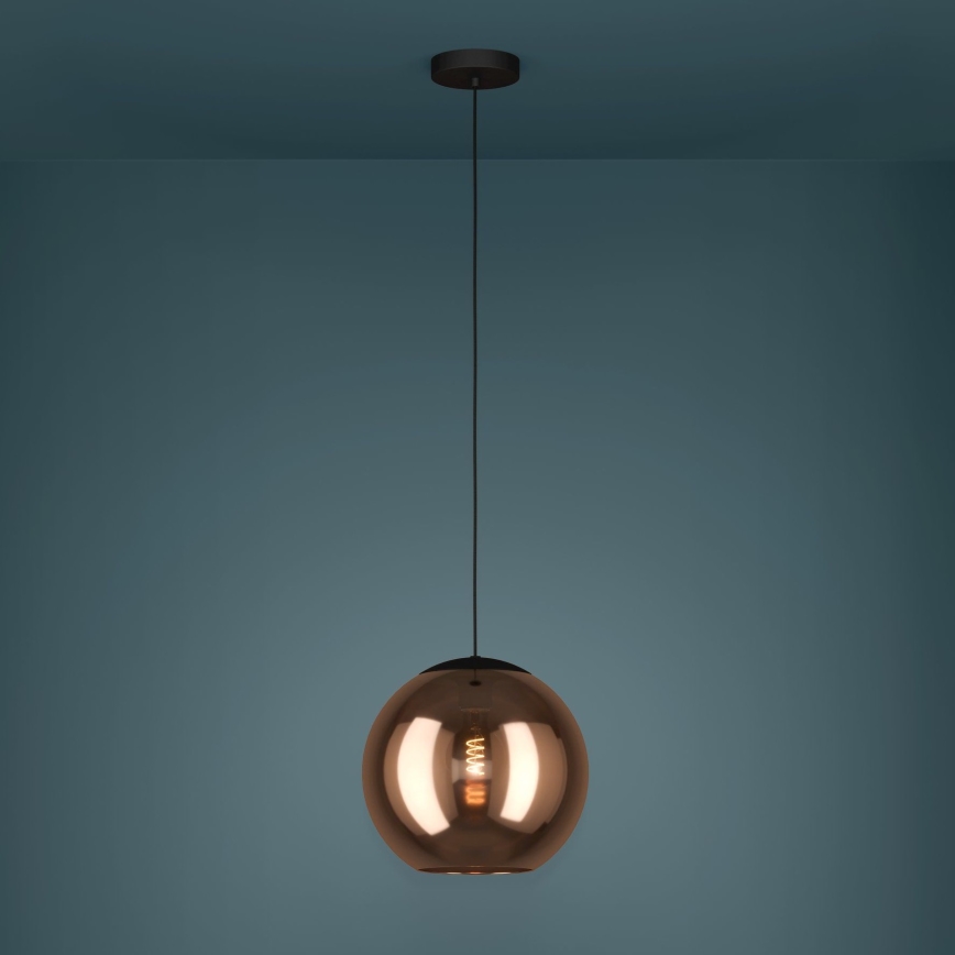 Eglo - Ljuskrona med textilsladd 1xE27/40W/230V koppar
