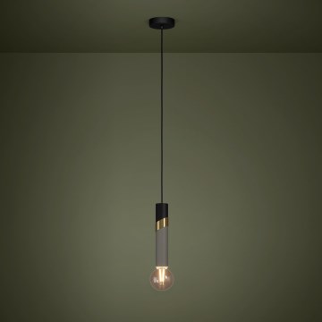 Eglo - Ljuskrona med textilsladd 1xE27/40W/230V svart/guld