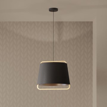 Eglo - Ljuskrona med textilsladd 1xE27/40W/230V svart