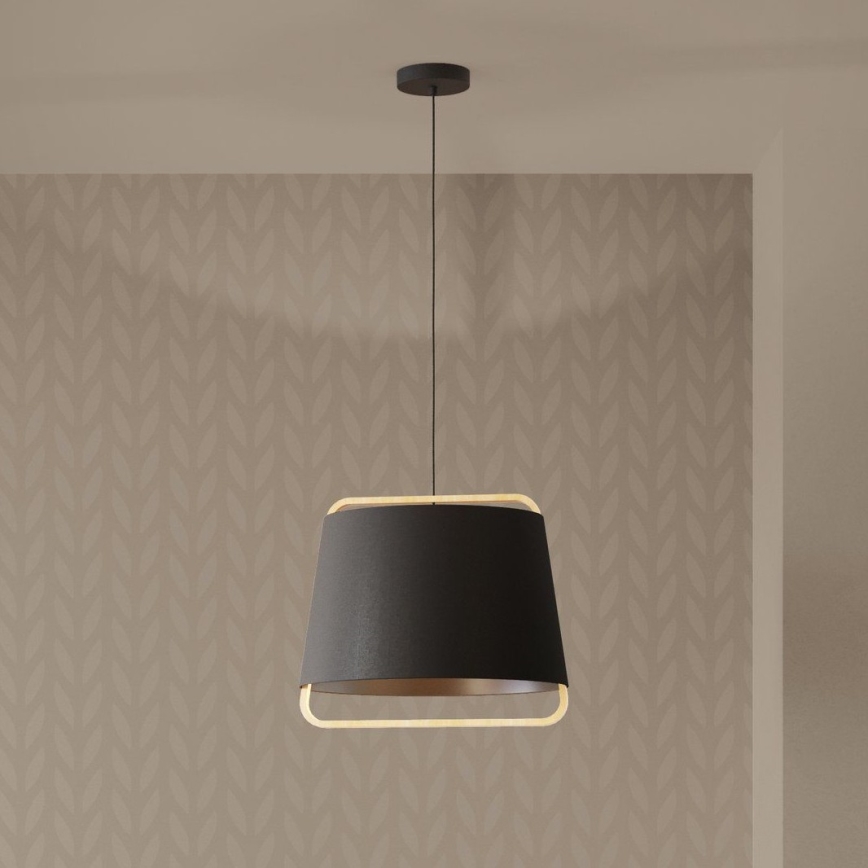Eglo - Ljuskrona med textilsladd 1xE27/40W/230V svart