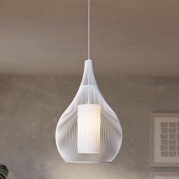Eglo - Ljuskrona med textilsladd 1xE27/40W/230V vit